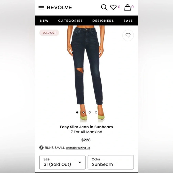 REVOLVE: 7 For All Mankind Easy Slim Jeans Sz 31 Color: Sunbeam - Picture 7 of 15